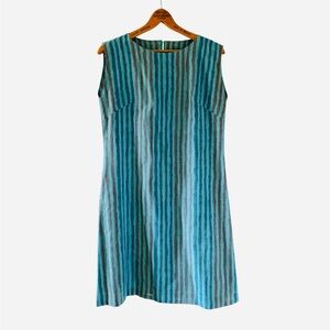Striped Blue Sleeveless Dress